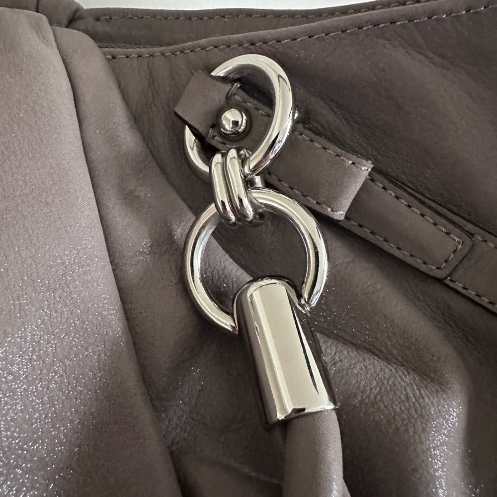 COACH Sophia Madison Gray Iridescent Leather Satchel Handbag Shoulder Bag - Picture 4 of 9